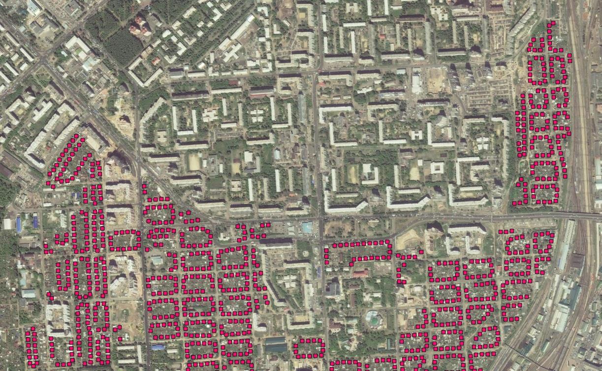Сгенерированные дома поверх этого же снимка
